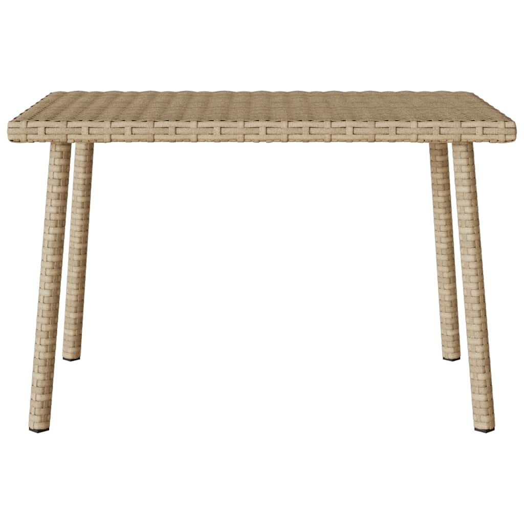 Garden Coffee Table Rectangular Beige 60x40x37 cm Poly Rattan